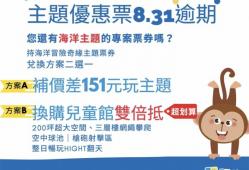 海洋冒險奇緣主題促銷專案票券-各項相關注意事項與配合方式